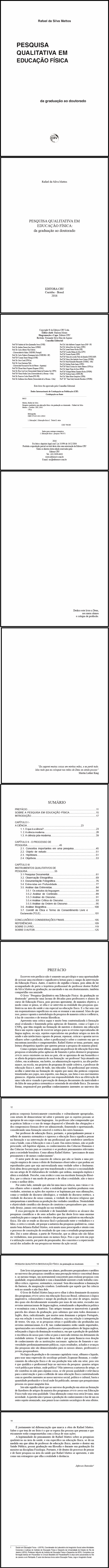 PESQUISA QUALITATIVA EM EDUCAÇÃO FÍSICA:<br>da graduação ao doutorado